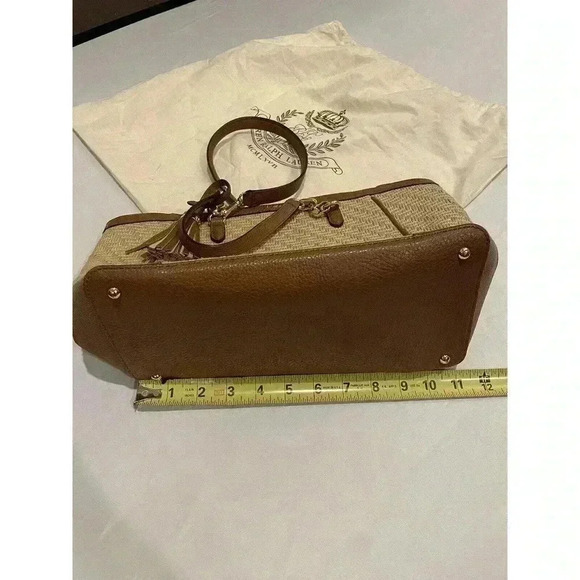 Ralph Lauren Women's Howley Halee Tote Purse Handbag Brown Wicker Tan Woven NEW - Picture 5 of 8